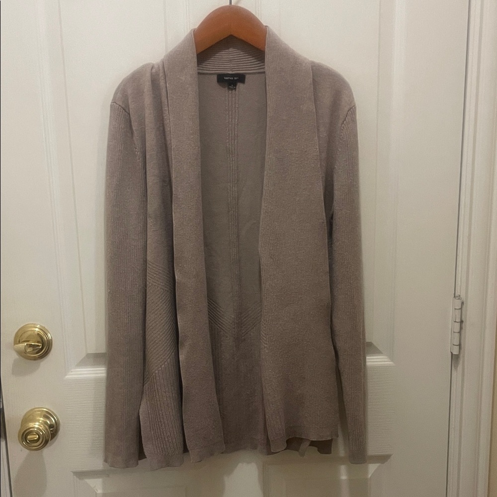 Women's Taupe Cardigan Sweater